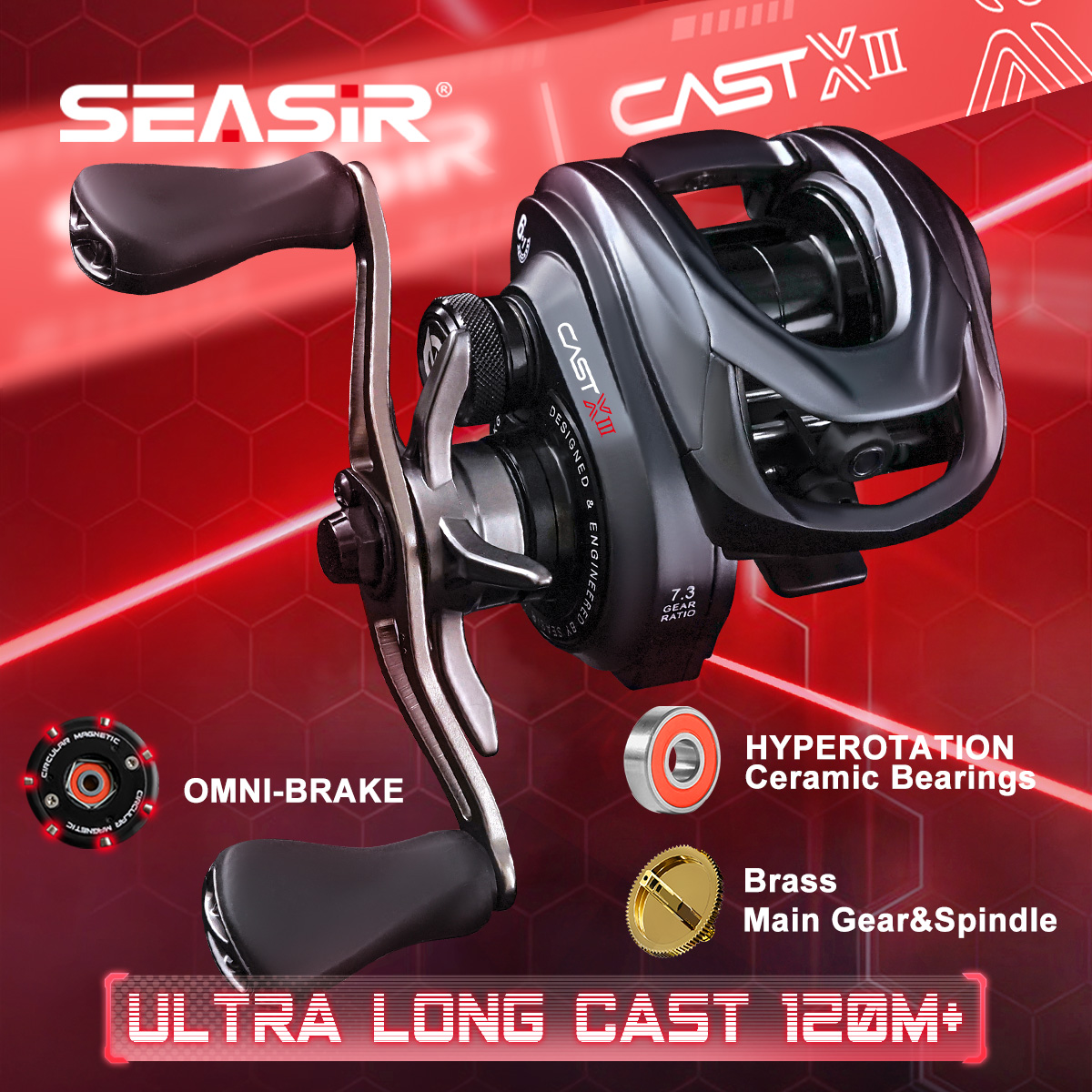Abu Garcia Reel Max - Carretilha de Casting SEASIR CAST-X3 para