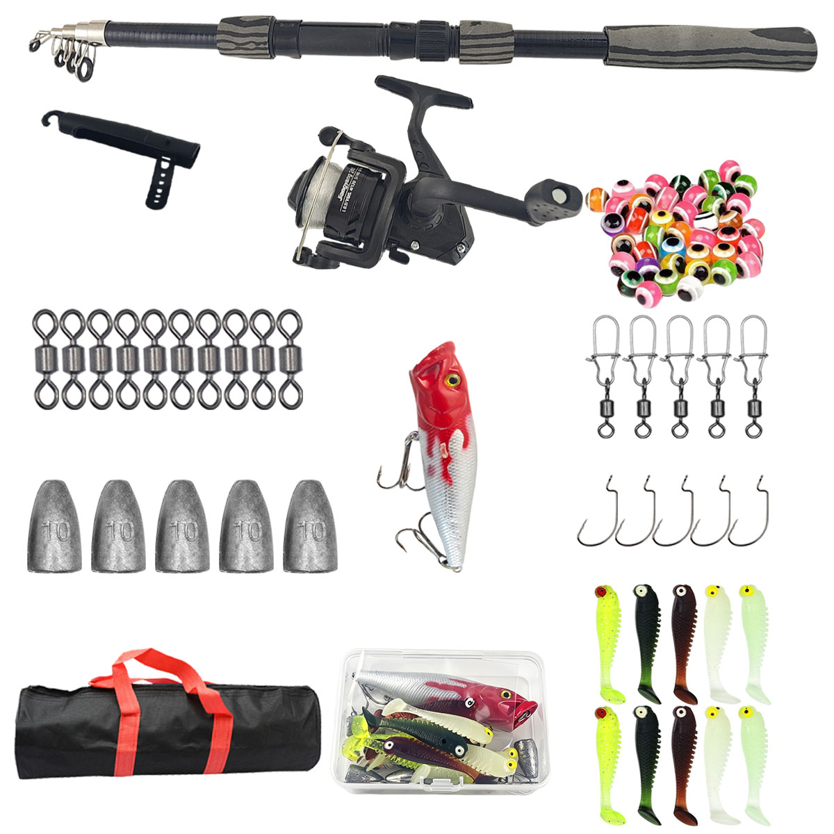 Fishing Rod Spinning - Kit de Vara de Pesca Telescópica