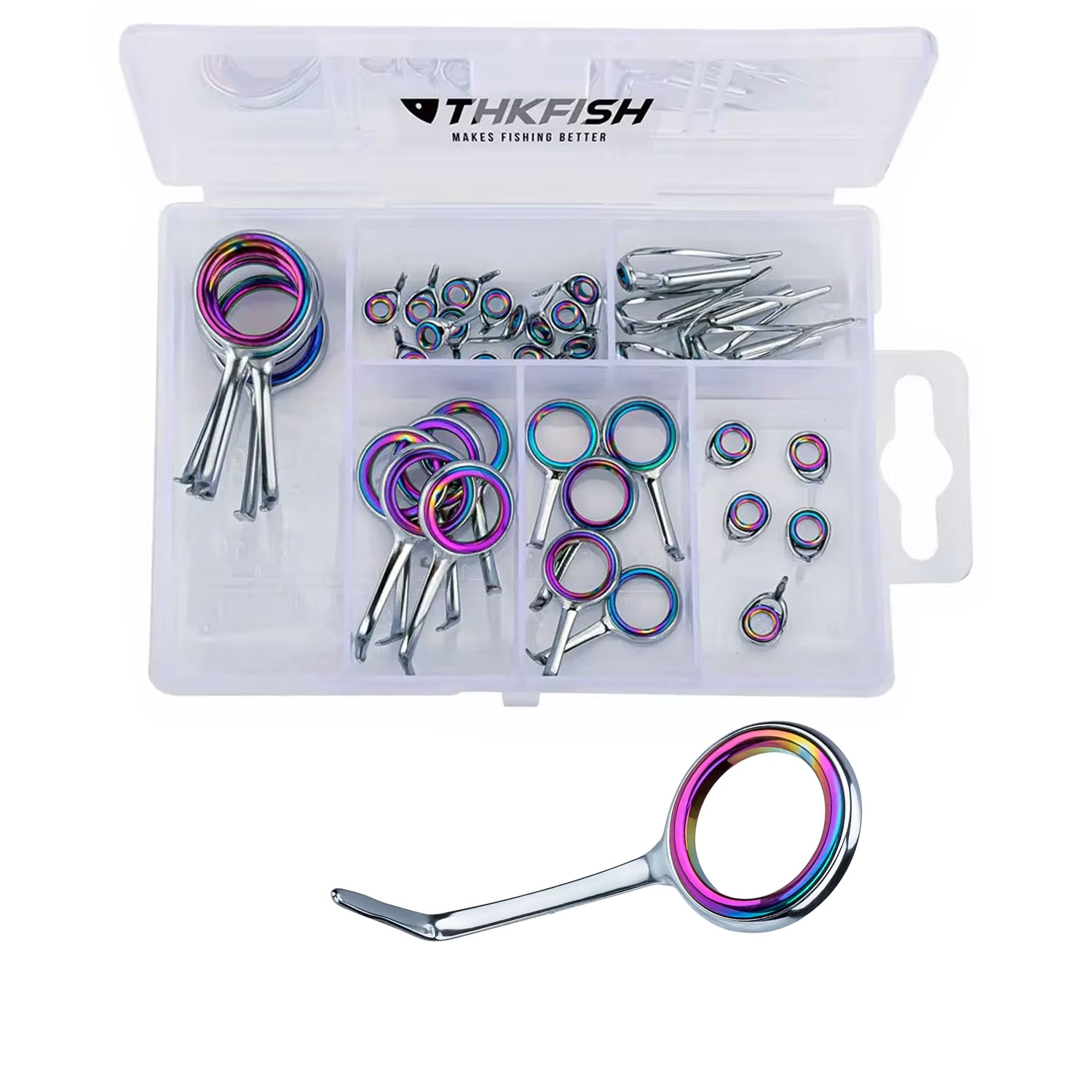 Fishing Rod Tip Replacement - Colorido aço inoxidável Pesca Rod Guias