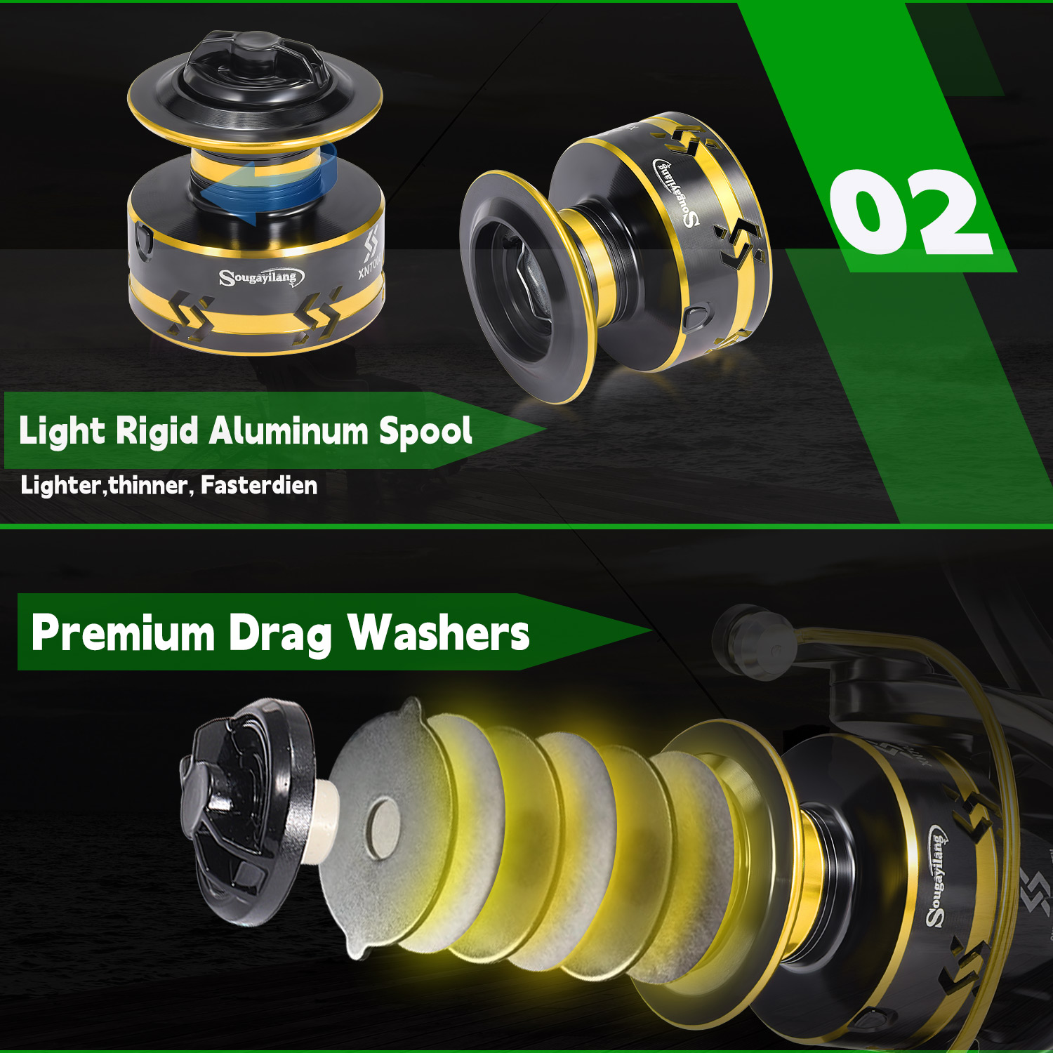 Sougayialng vara de pesca gira - Fishing Rod Combo avaliação e preço